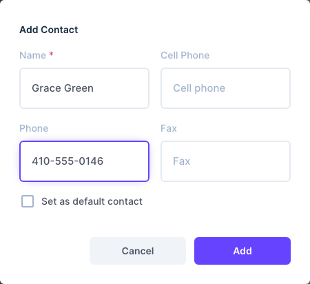 The Add Contact window