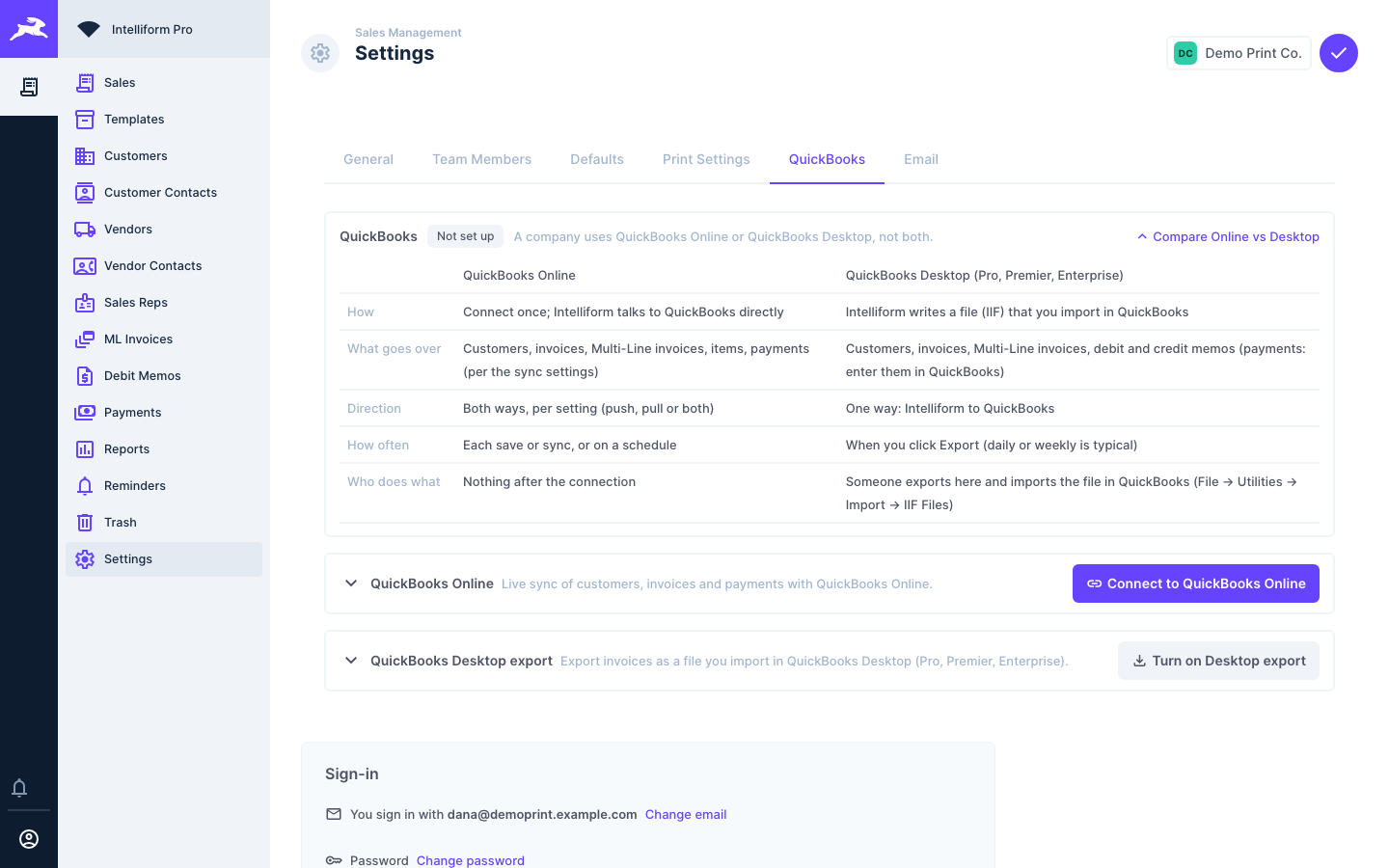 QuickBooks Online and Desktop compared