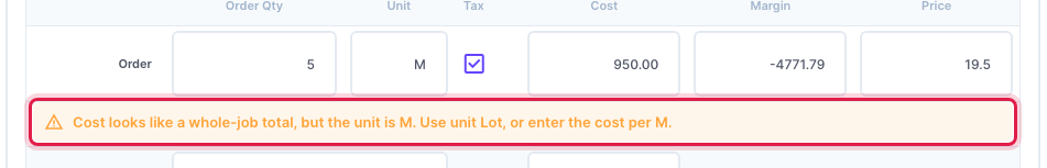 The cost warning