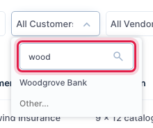 Searching the Customer list
