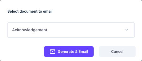 Choosing the document to email