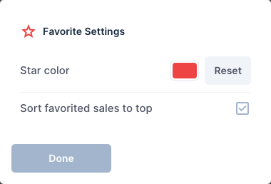 Favorite Settings