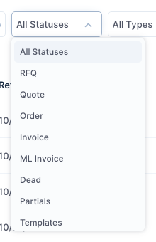 The Status filter