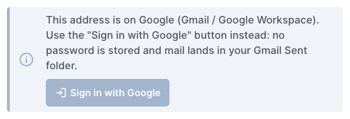 This address is on Google: use the Sign in with Google button instead