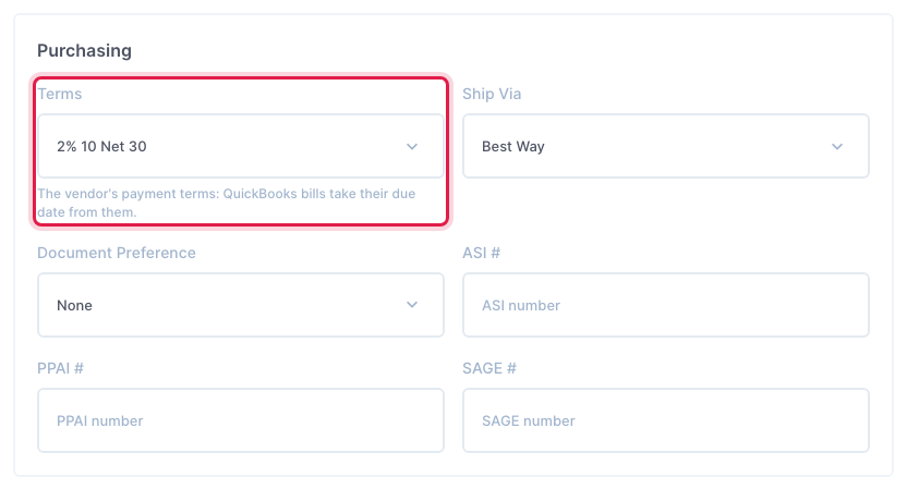 Purchasing: the vendor's terms